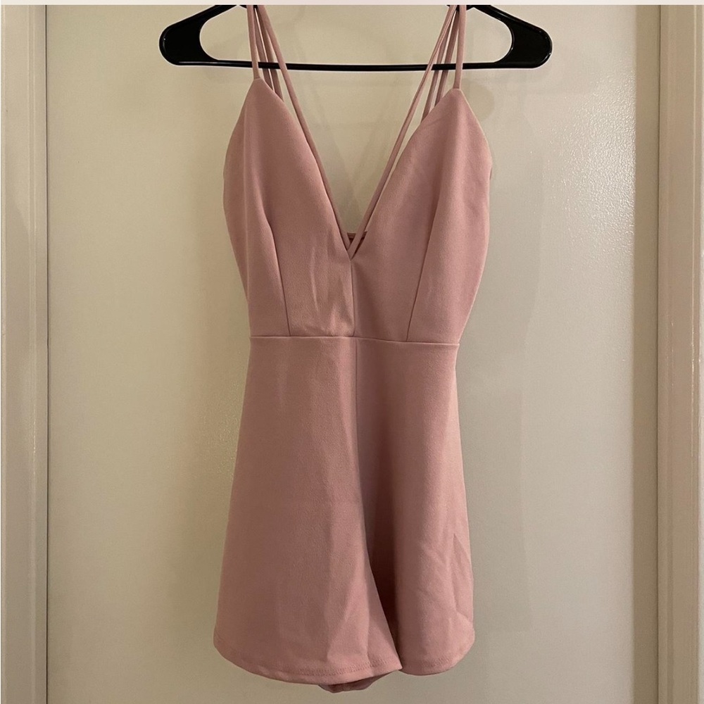 V Cut Pink Romper